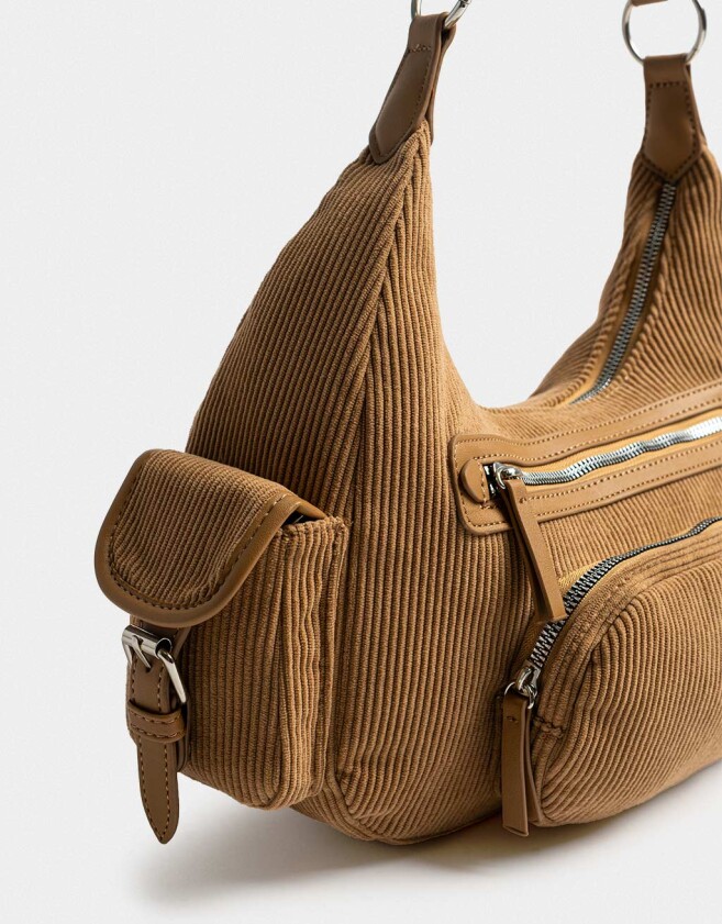 Bandoleras Bandolera Multipocket Corderoy Camel - Marron Camel
