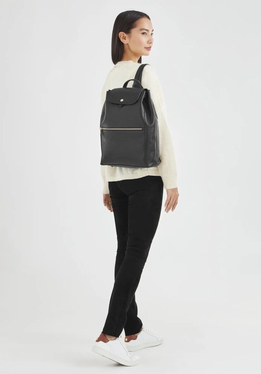 Longchamp -Mochila de cuero con solapa, Le Foulonné 