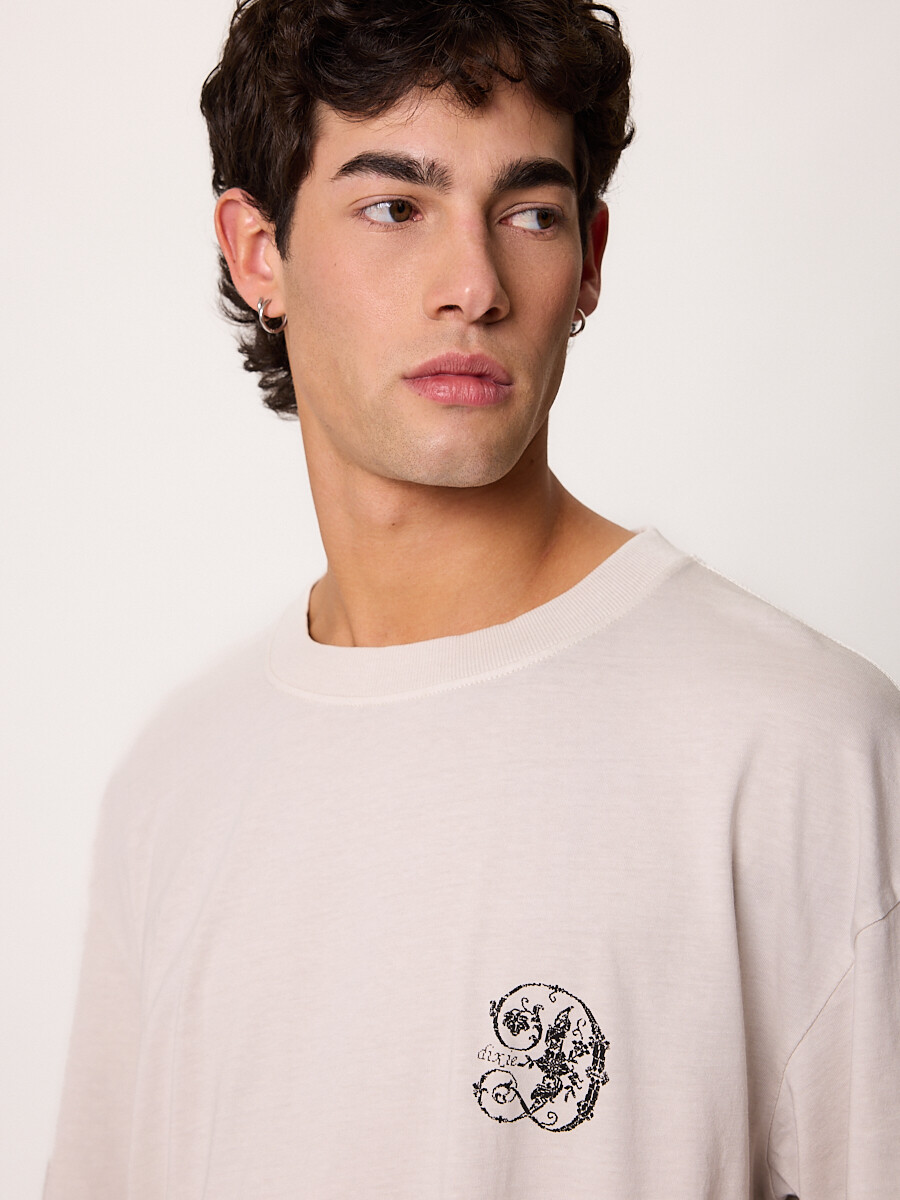 T-SHIRT M/C DECRUZ DIXIE Gris Claro