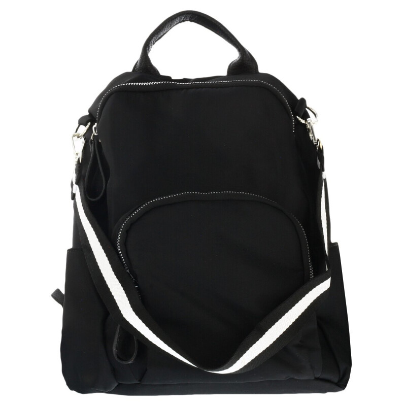 Mochila Miss Carol con tiras estampadas CRISTAL Negro