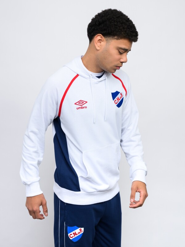 HOODIE DOLMAN Nacional Hombre Blanco, Azul Marino