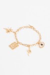 Pulsera con dijes dorado