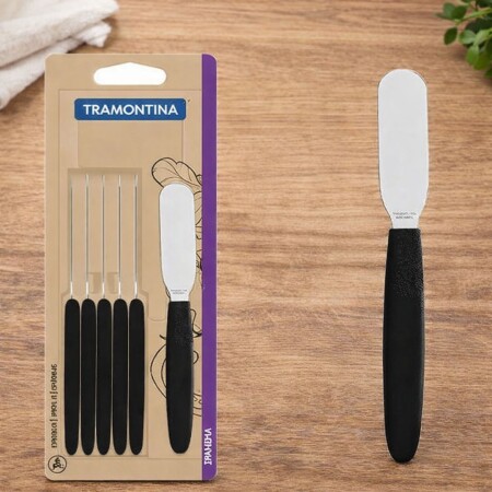 Espatula para Untar Tramontina Ipanema x6 Unidades Negro Espatula para Untar Tramontina Ipanema x6 Unidades Negro