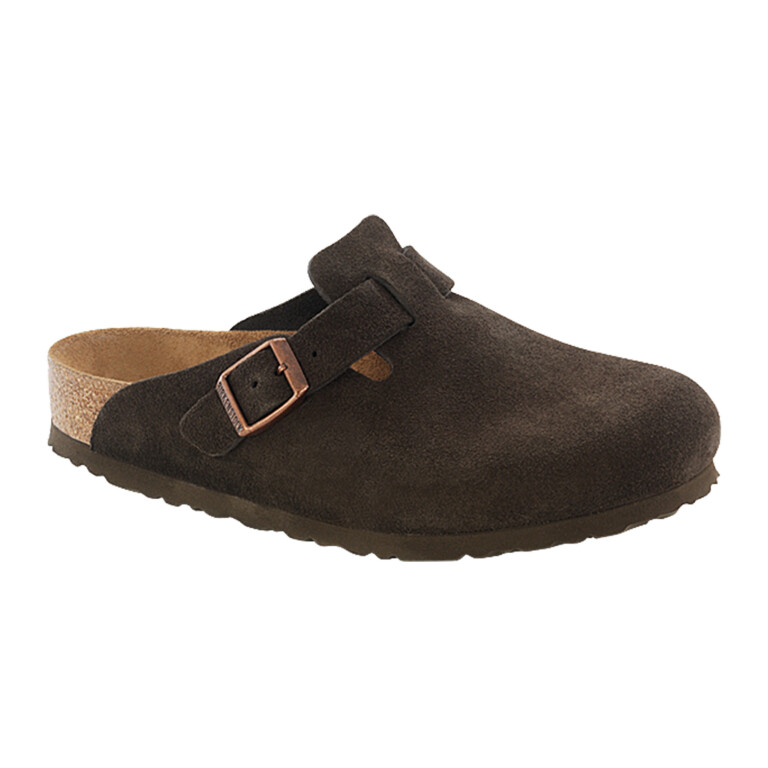 Zueco Boston Soft Footbed Suede Leather - Estrecho Mocha