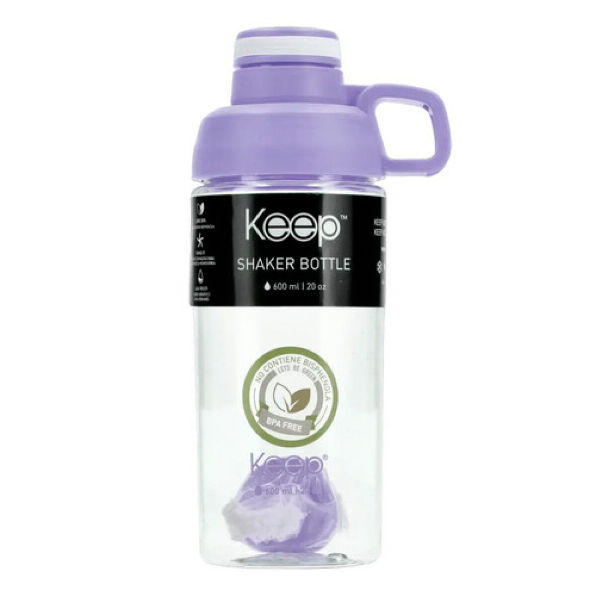 Botella Keep Shaker Bottle 600ML - NEGRO 