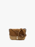 Bolso Bandolera Con Solapa Efecto Rafia natural
