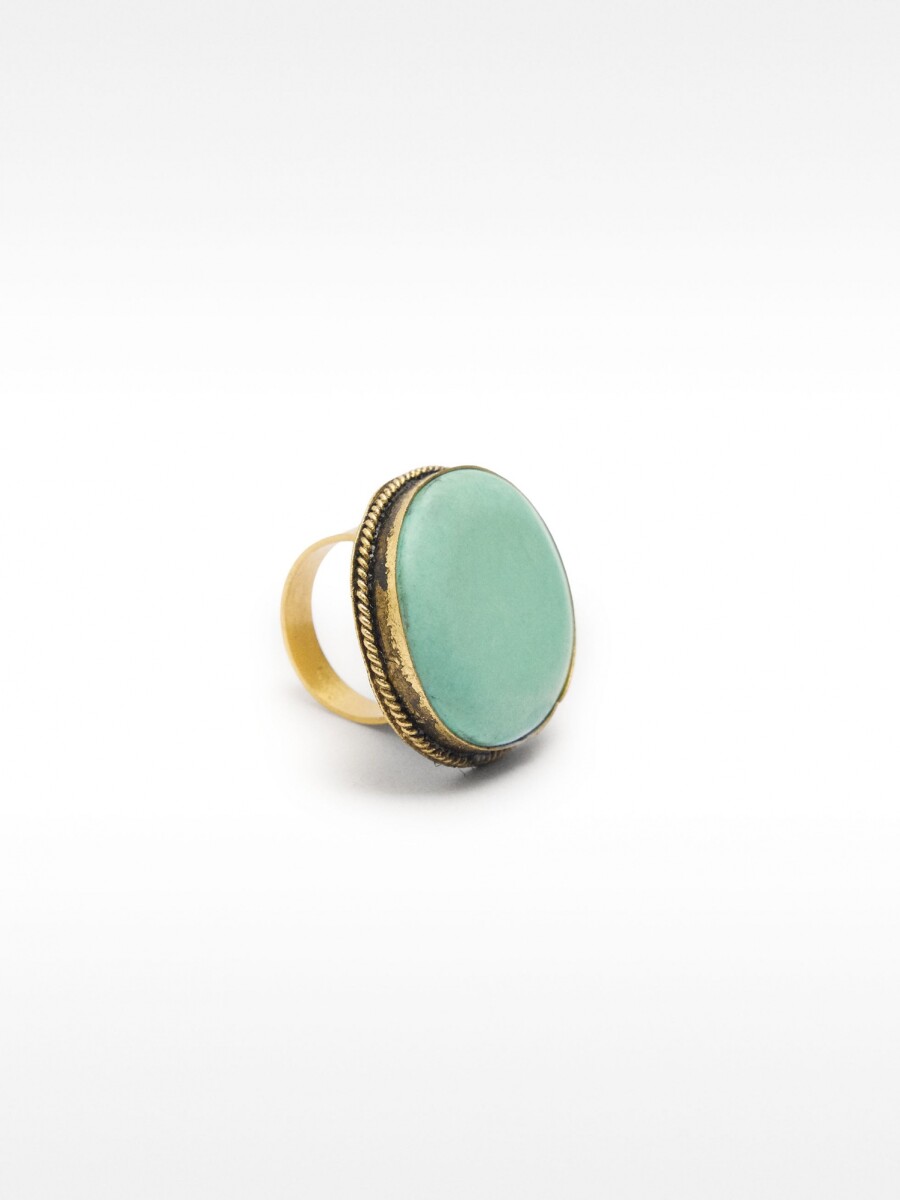 Anillo Maxi Con Piedra azul