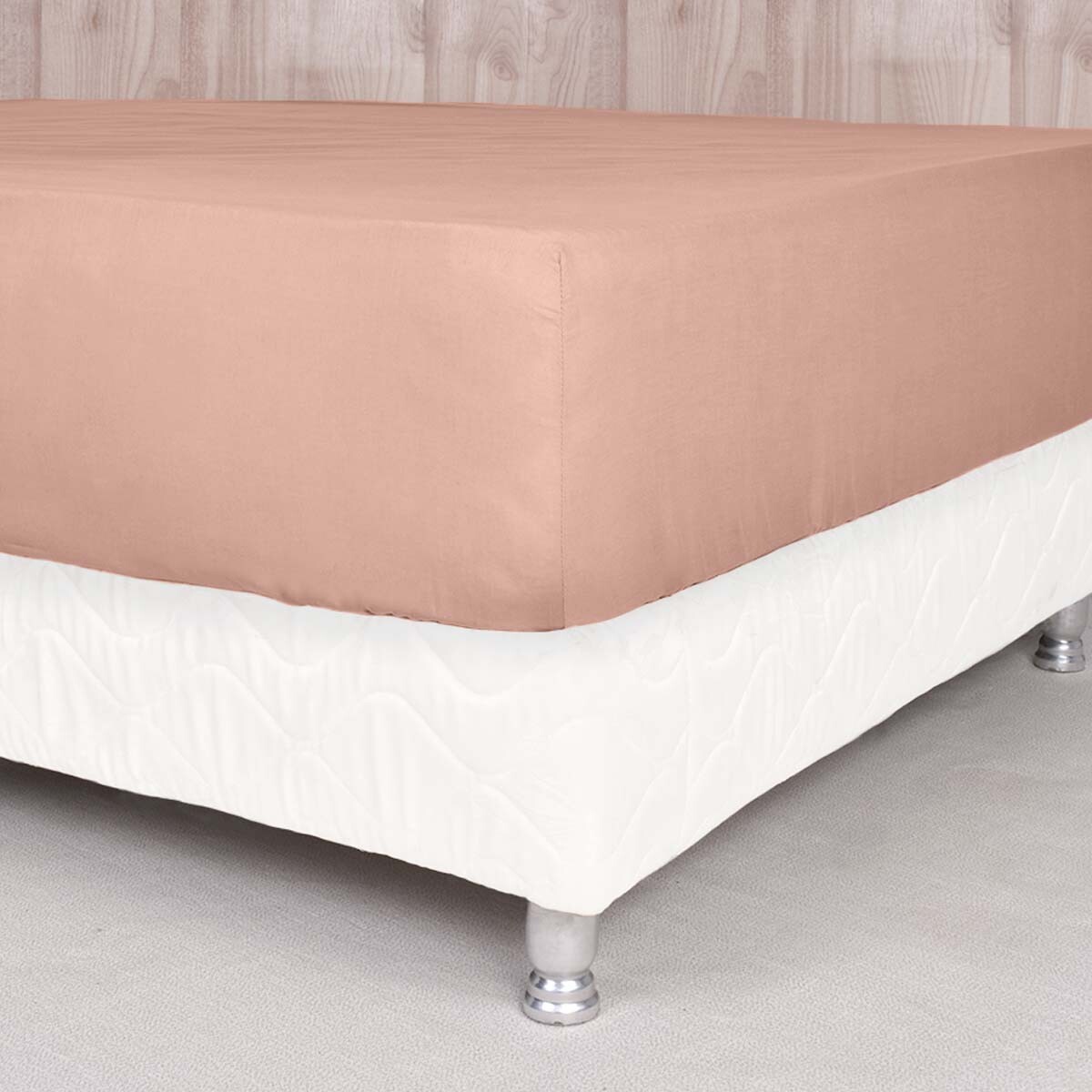Sábana Ajustable p/ Colchon De 30cm Rosa - Twin 