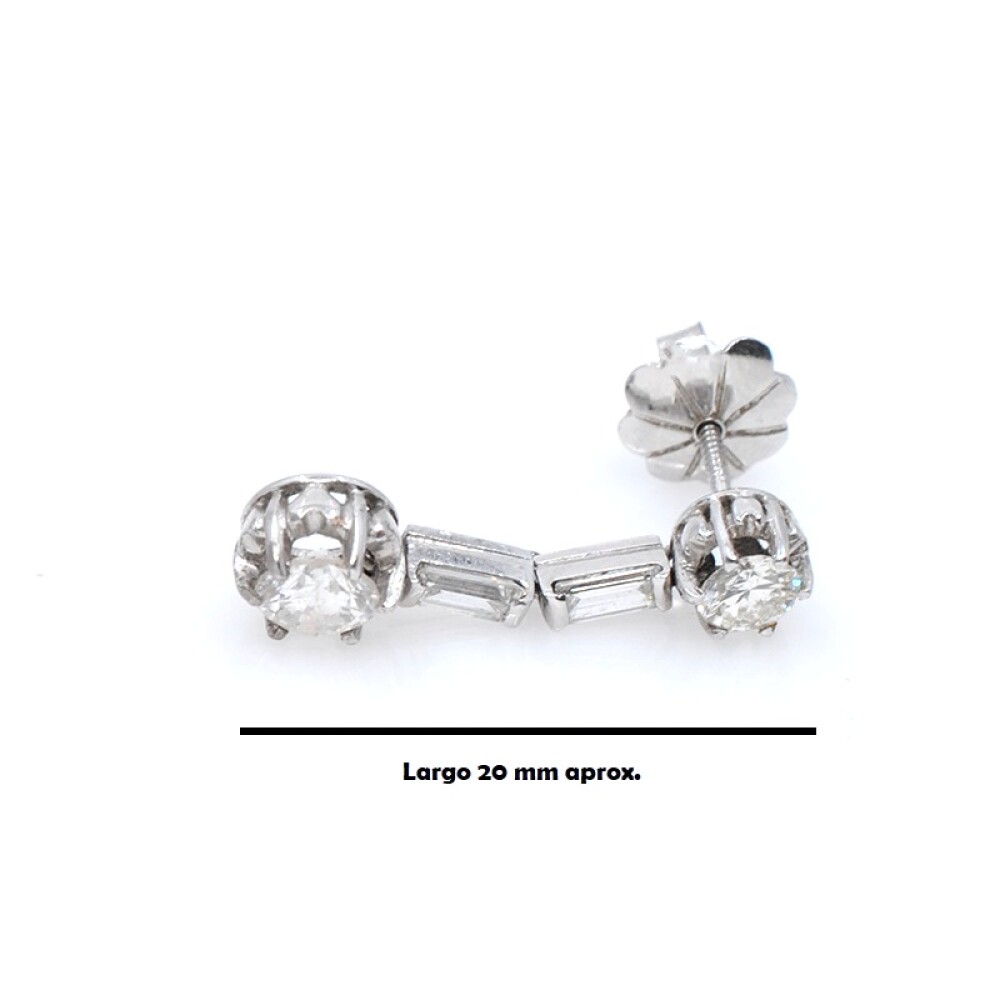 Caravanas en oro 18k blanco y brillantes Caravanas en oro 18k blanco y brillantes