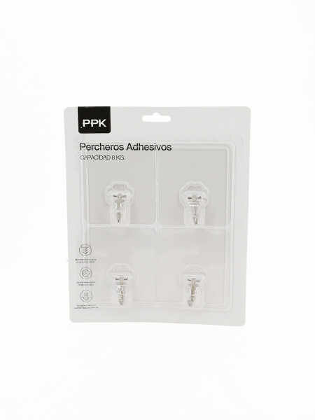 PERCHEROS ADHESIVOS PARED TRANSPARENTE