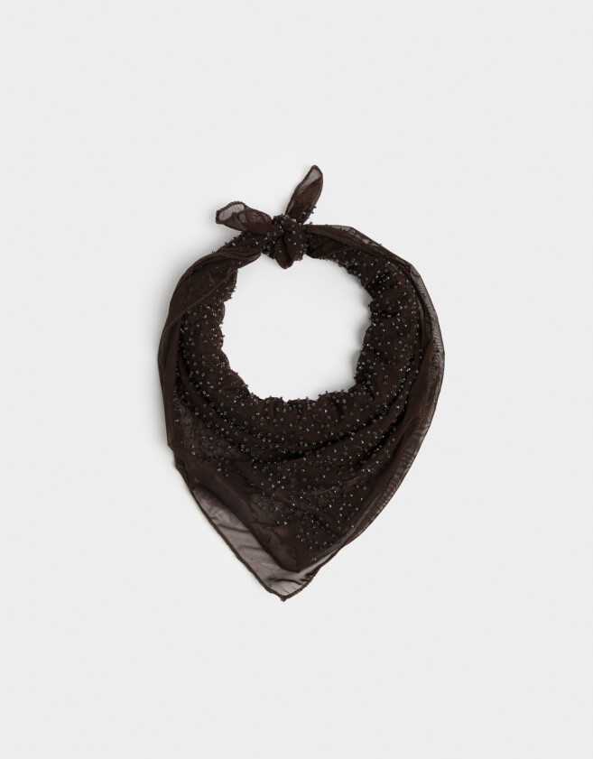 Pañuelos Raso Pañuelo Beads - Marron Chocolate
