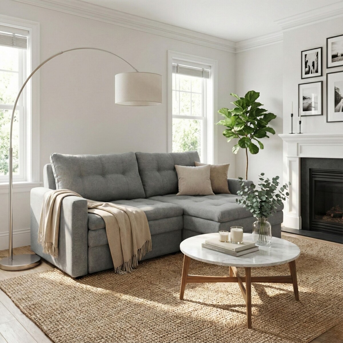 Sillón Cama Nayla 3 Cuerpos - Extensible - Gris 