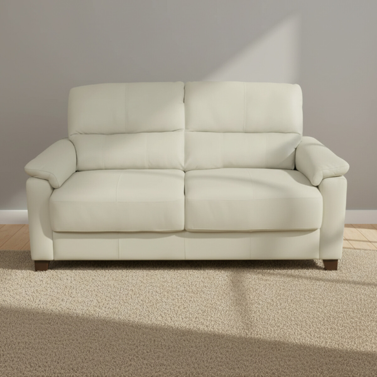 SOFA - 2 CUERPOS CUERO-100-NATURAL NATURAL-BEIGE VENECIA CRUDO 