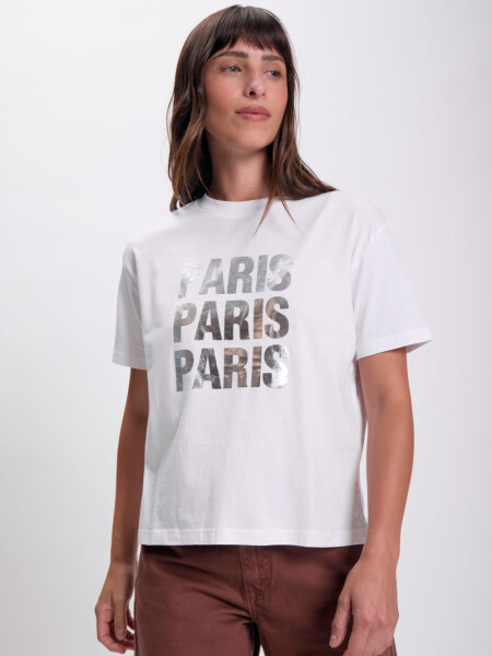 Remera estampa Paris Blanco