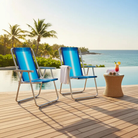 Set X2 Reposeras Sillas Alta Plegables Aluminio Conforto Mor Set X2 Reposeras Sillas Alta Plegables Aluminio Conforto Mor