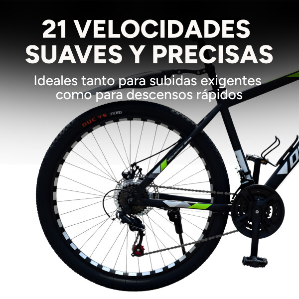 Bicicleta Kajla Montaña Rodado 26 Freno Disco 21 Velocidades Color Negro Verde
