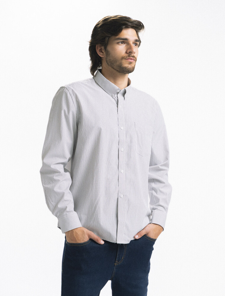 Camisa Cuadros Clasica C/Bolsillo Milan Negro/Fantasia 8