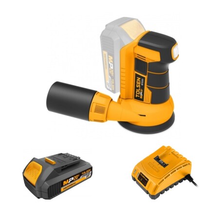 TOLSEN COMBO LIJADORA ROTORBITAL LI-ION 20V 5 PULGADAS + BAT Tolsen Lijadora Rotorbital Li-ion 20v 5 Pulgadas (*)