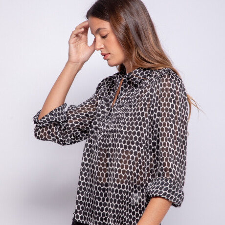 BLUSA CONGO Negro/Crudo