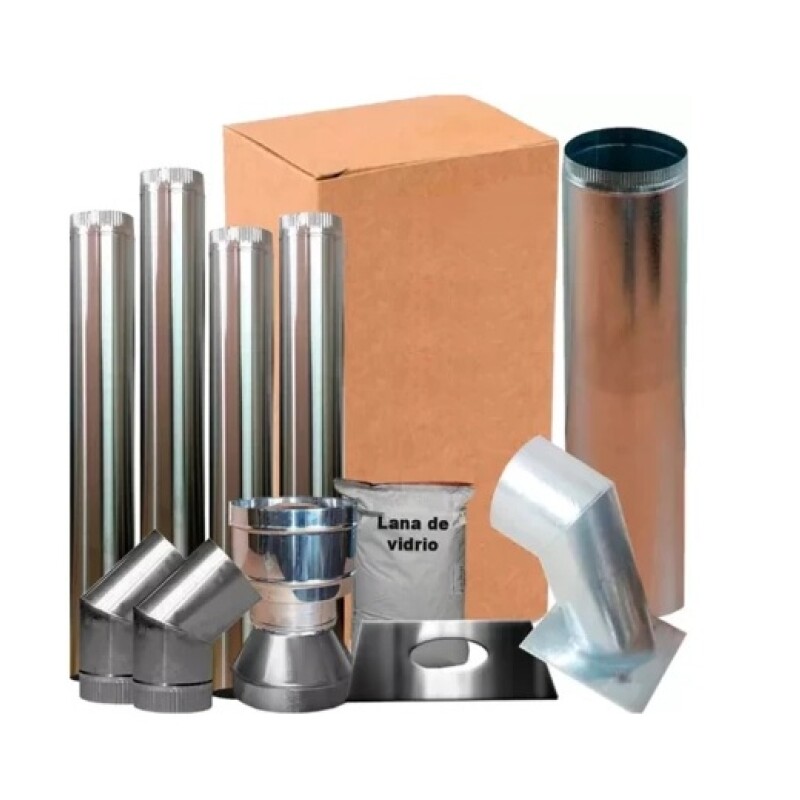 Kit de caños para calefactor Tromen (PARED) Diámetro 8""