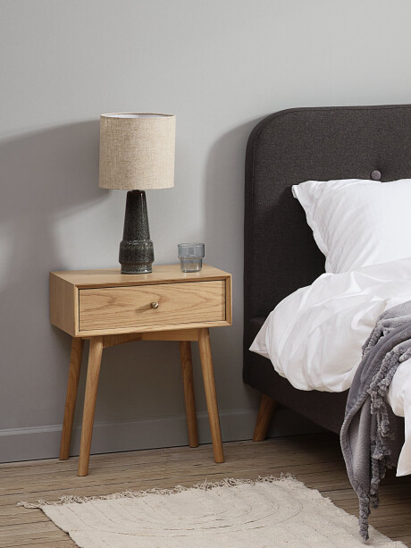 Mesa de luz HOKKSUND 1 cajón roble nat Mesa de luz HOKKSUND 1 cajón roble nat
