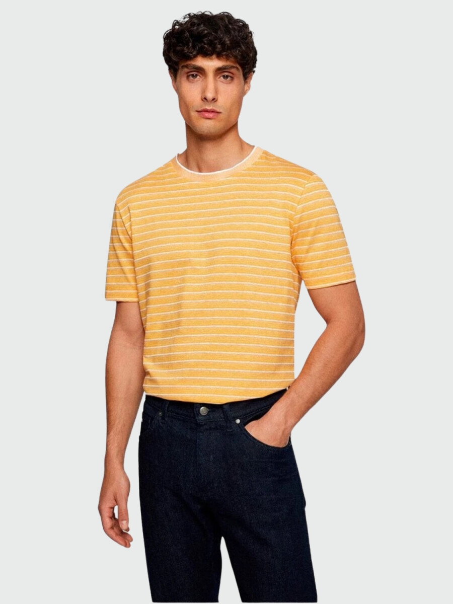 Hugo Boss -Remera de algodón regular fit, Tiburt-301 - Maiz 