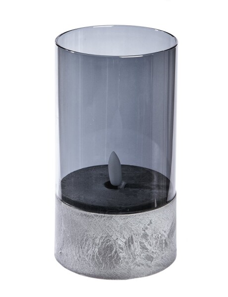 FAROL LED CILINDRICO DE VIDRIO D8x13CM GRIS FAROL LED CILINDRICO DE VIDRIO D8x13CM GRIS