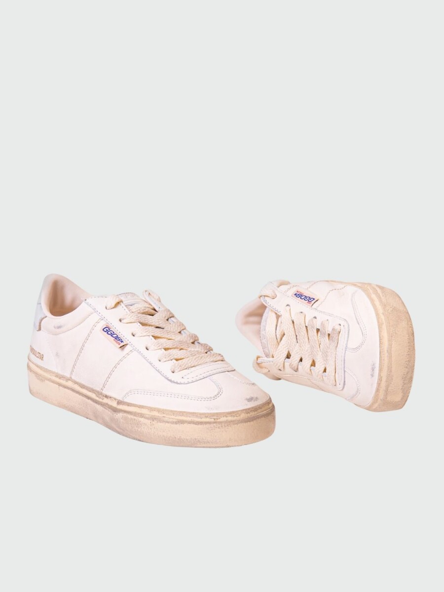 Golden Goose-Championes de cuero acordonados, Soul star - Blanco 