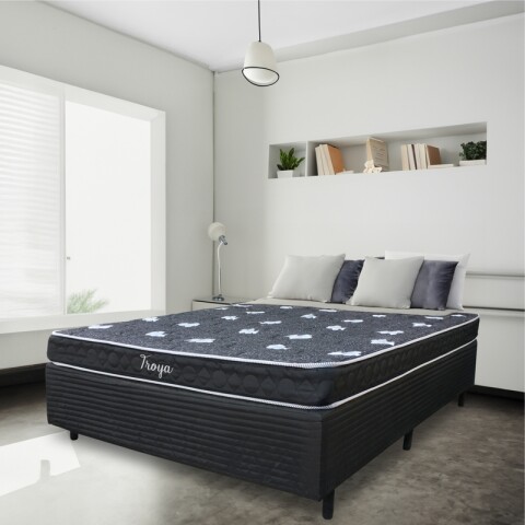 DOS PLAZAS + BOX - Conjunto de Sommier Troya Espuma D65 D26 2 plazas 138x188x55 cm 120Kg DOS PLAZAS + BOX - Conjunto de Sommier Troya Espuma D65 D26 2 plazas 138x188x55 cm 120Kg