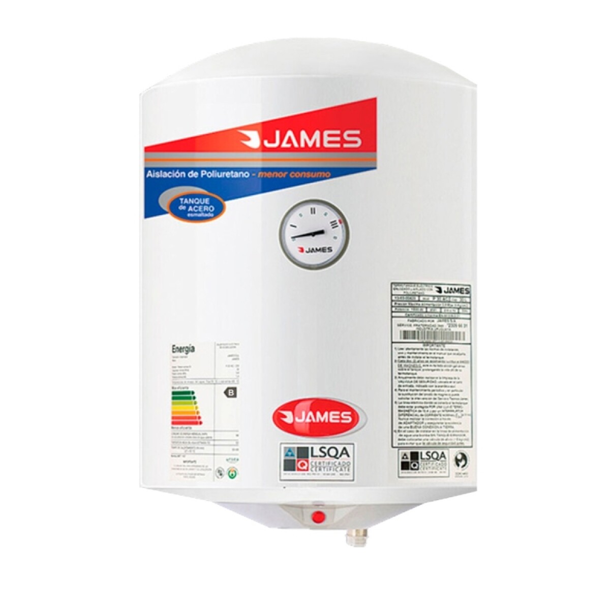 Termotanque Calefón De Acero James 40lts 
