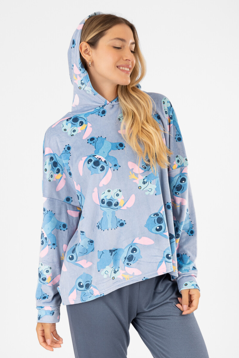 Snuggle stitch velour Celeste