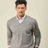 Buzo Lambswool Escote V Gris