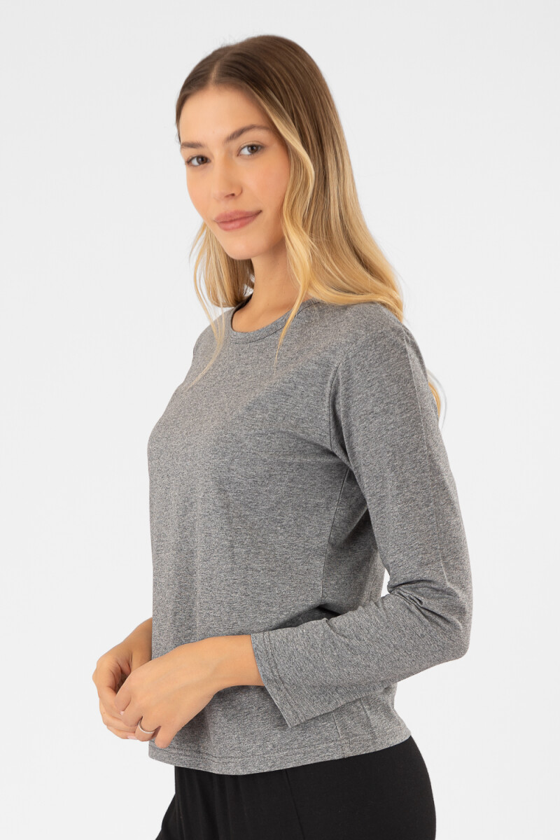 Remera algodón elastano Gris melange