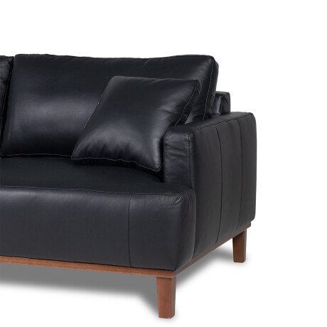 Sofá Allure - Cuero Básico - 3 cuerpos 1005 (Negro)