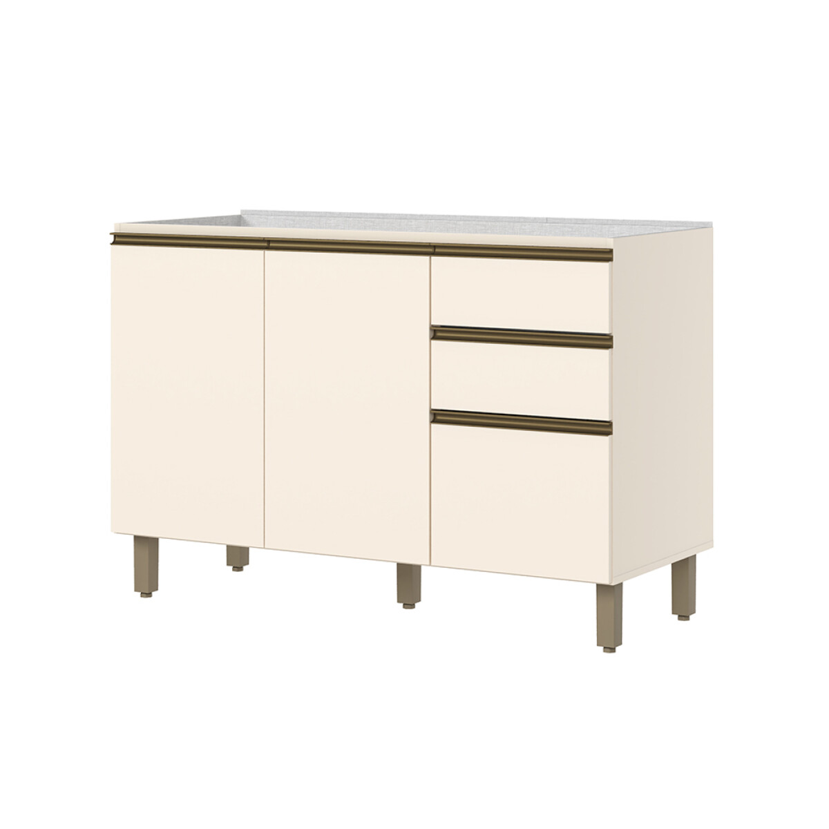 BAJO MESADA ARMARIO 3 PUERTAS 2 CAJONES 