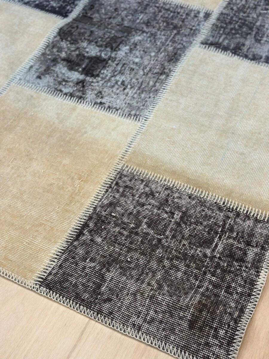 Alfombra patchwork beige y gris 2,60x1,80 