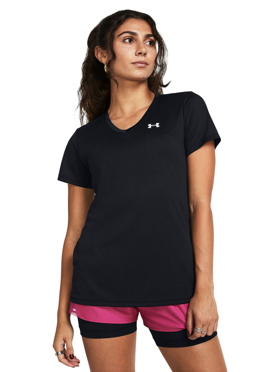 Remera Training Under Armour Tech Solid de Mujer - 1384229-001 - Negro-blanco 