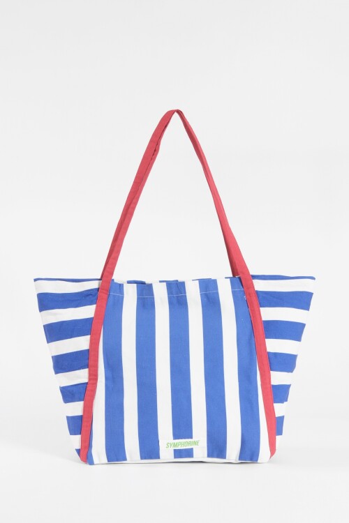 Bolso rayado azul