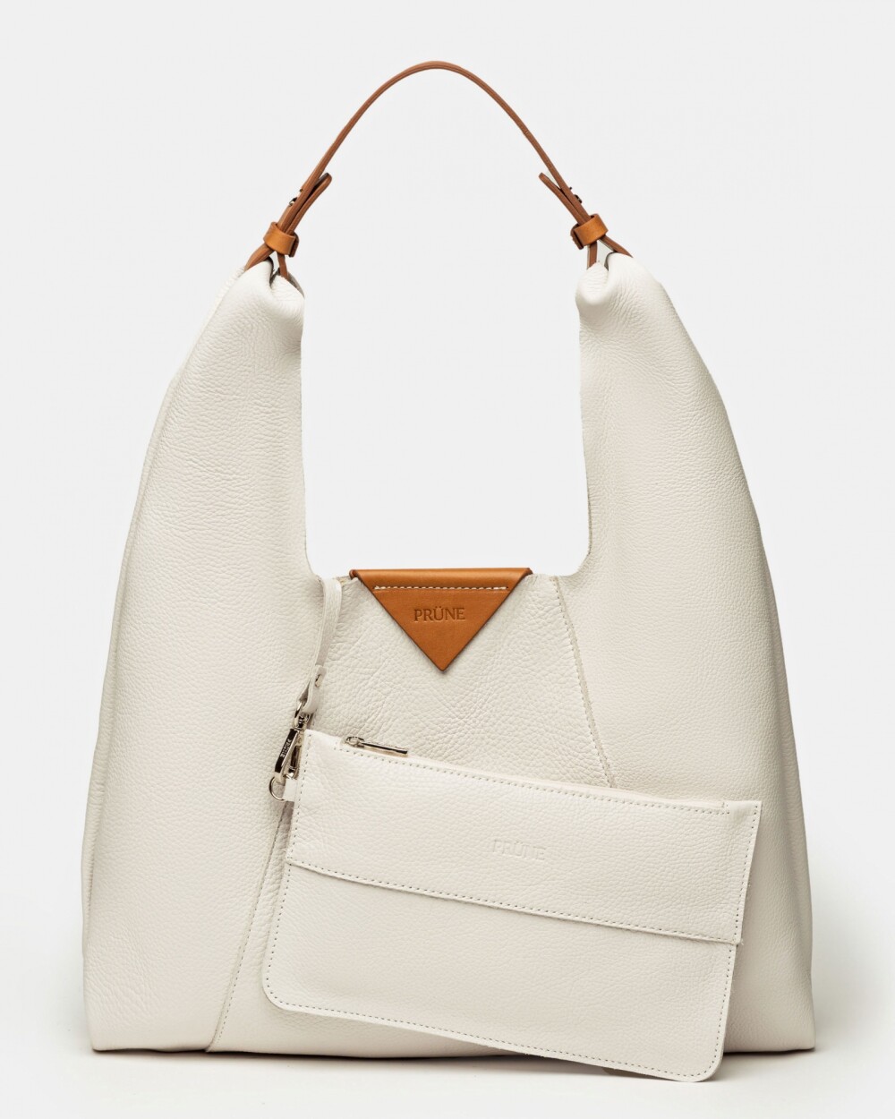 Cartera al hombro The Shopping en cuero graneado Natural