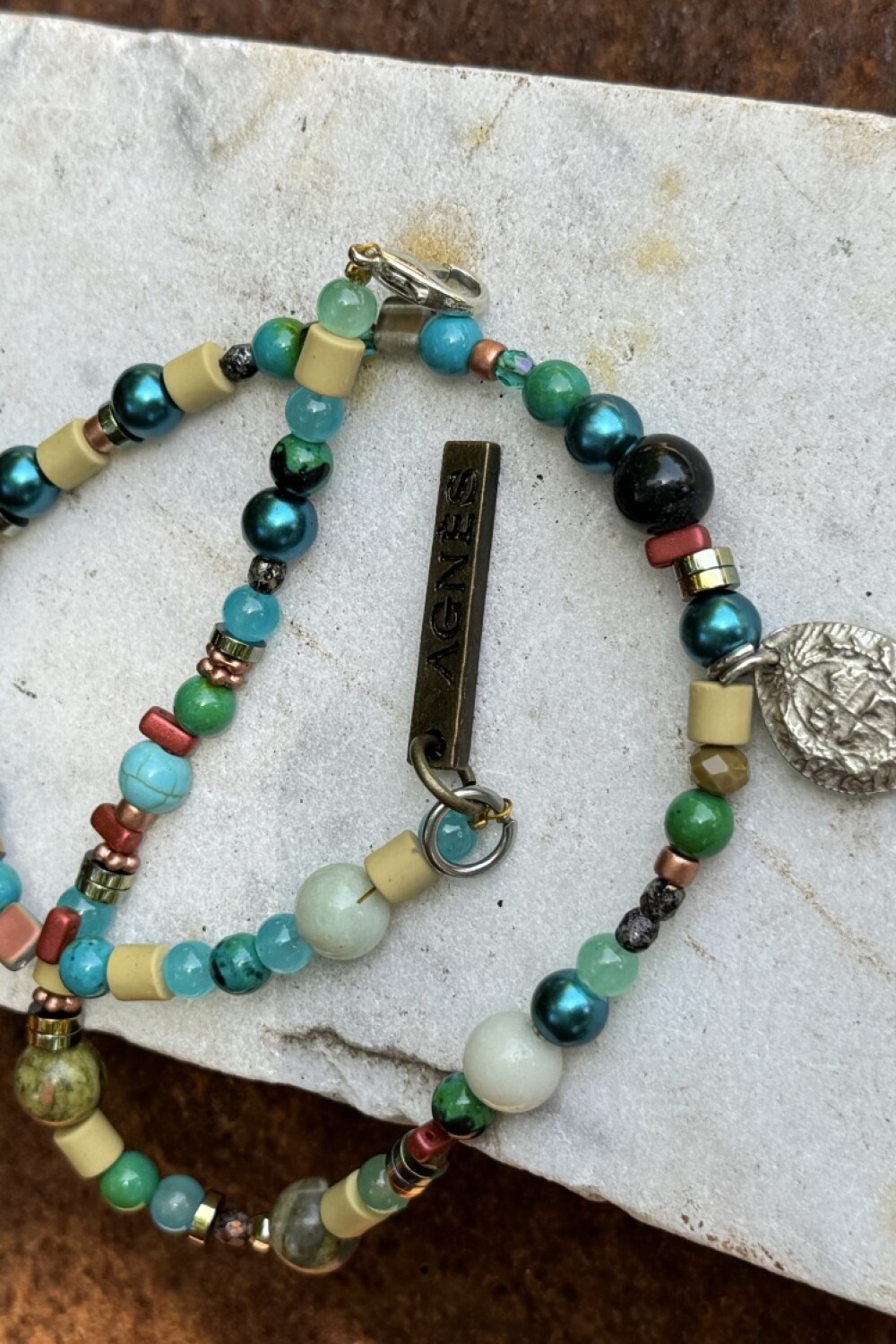 Multi Crystal Escudo Verde Agua