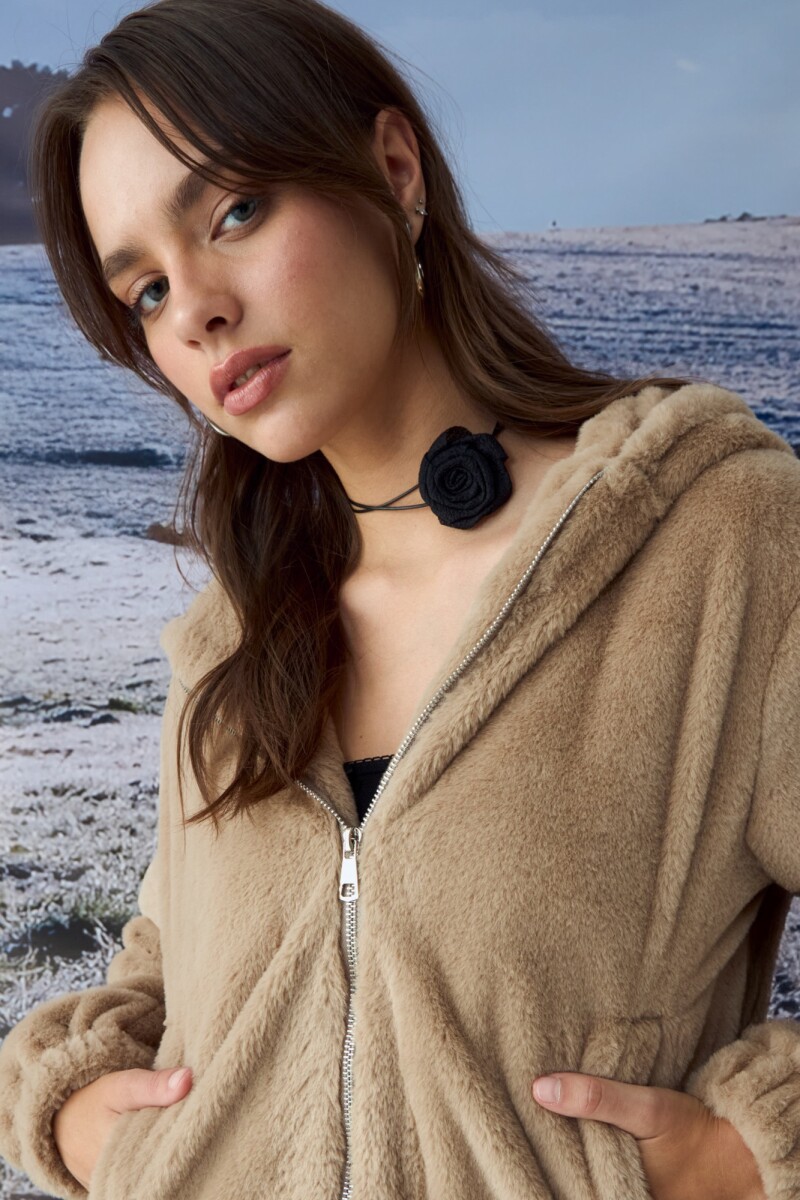 Collar gargantilla flor - negro 