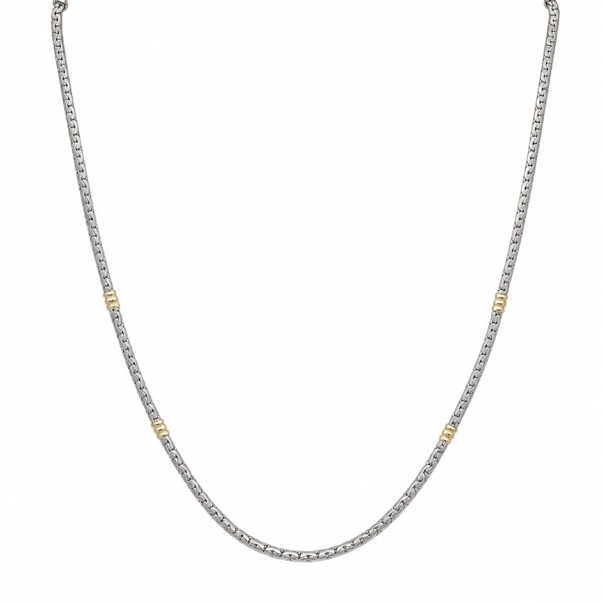 cadena tejida - Plata 925 y oro - sin piedra - CD3554 - sinpiedra 