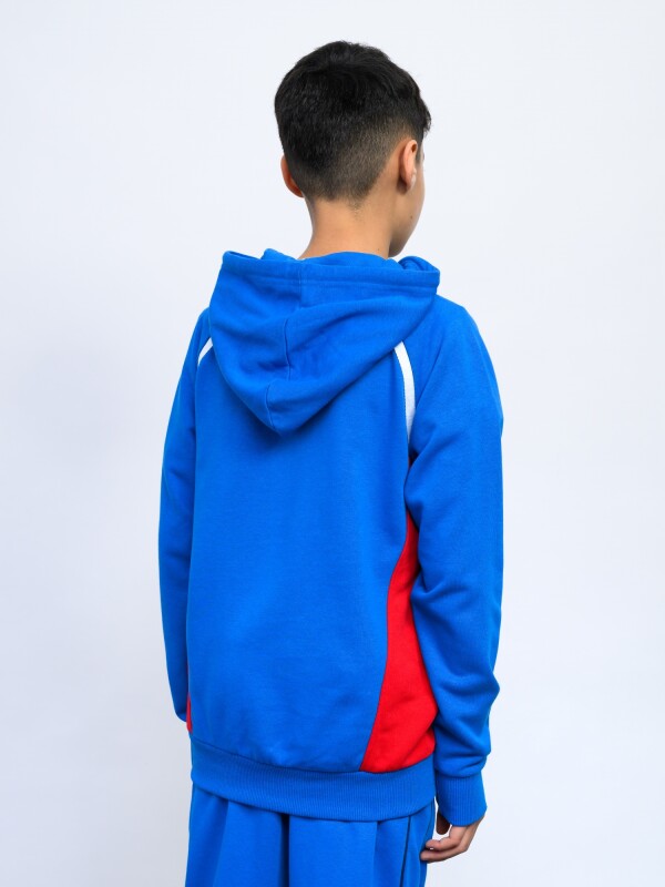 HOODIE DOLMAN Nacional Junior Azul Royal, Rojo
