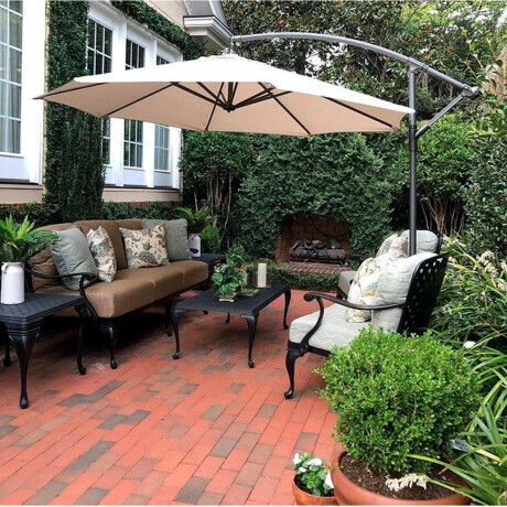 Sombrilla Jardín Exterior Impermeable Banana 3mt Beige