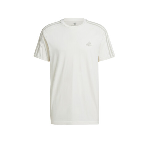 REMERA adidas ESSENTIALS 3 FRANJAS TEJIDO JERSEY OFF WHITE