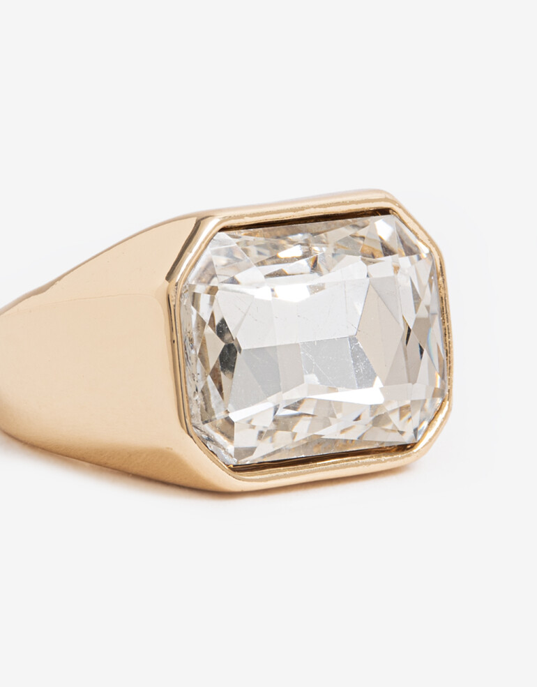 Anillos Medianos y Grandes Strass Anillos Grandes, Statement Night - Dorado