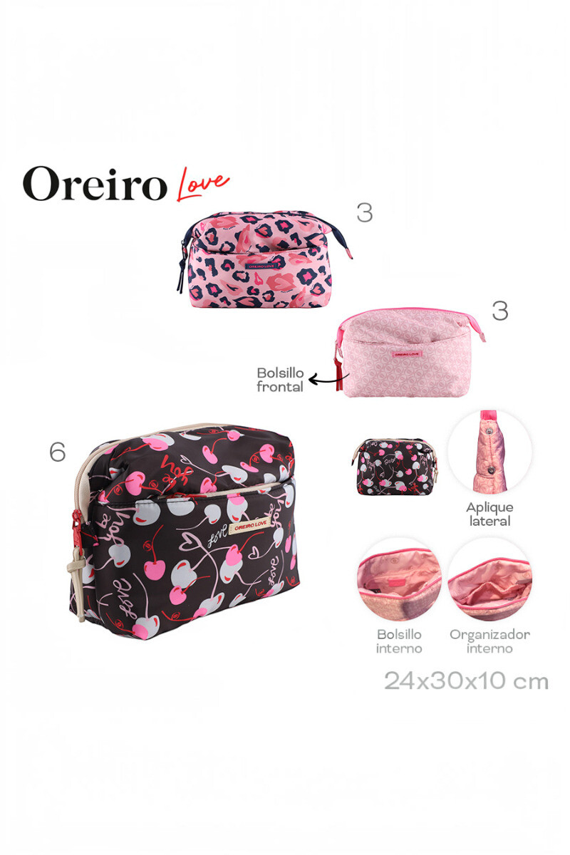 Set/3 Necessaire Oreiro Rosado