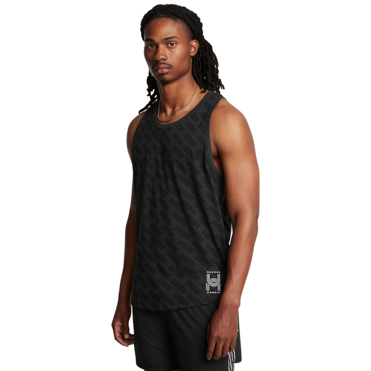 UA RUN ANYWHERE SINGLET-GRN - BLK-001 