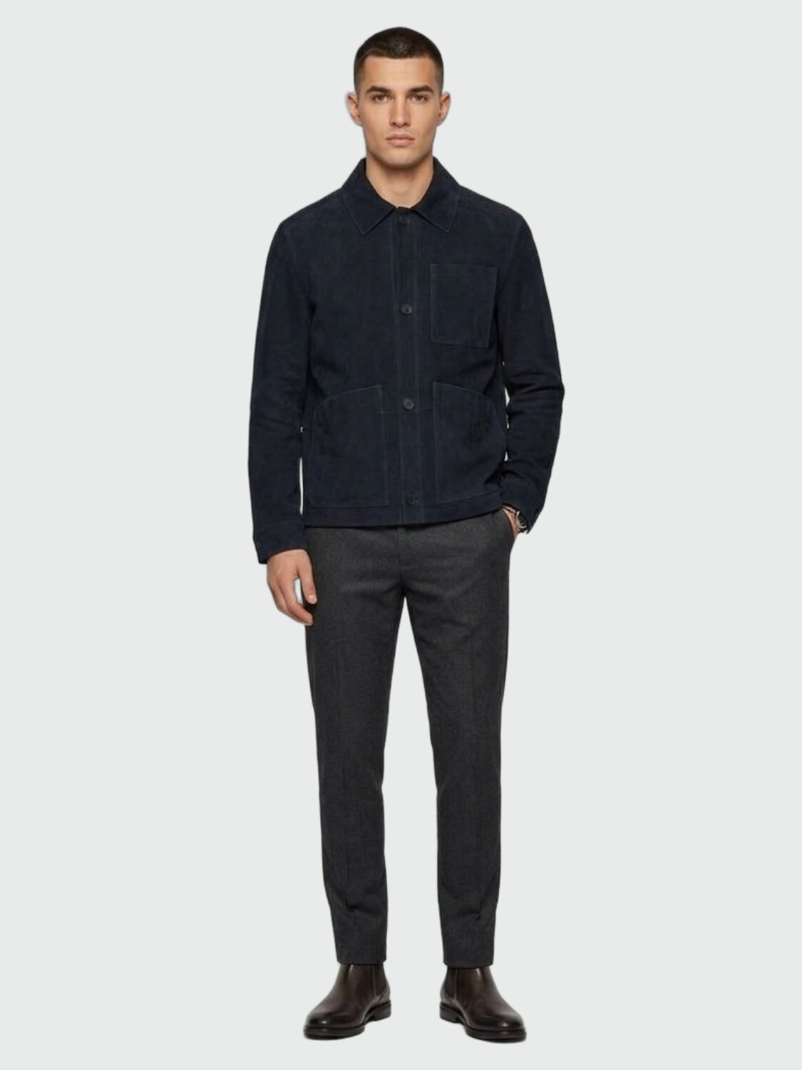 BOSS - Chaqueta Nappalan Azul Oscuro