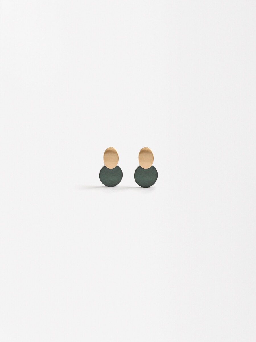 Pendientes Cortos Redondos verde